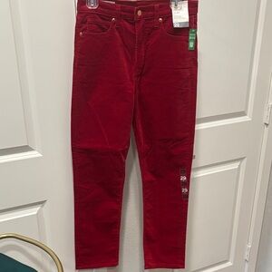 NWT GAP Skinny Velvety Pants in Deep Red